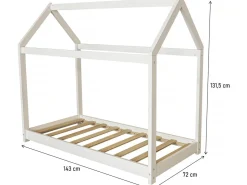 Lit Cabane pour enfant "Camilla" - 140 x 70 cm - Blanc