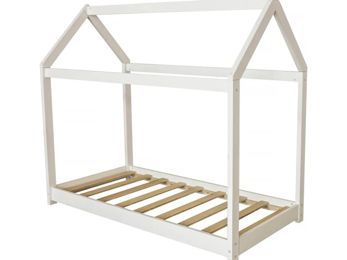 Lit Cabane pour enfant "Camilla" - 140 x 70 cm - Blanc