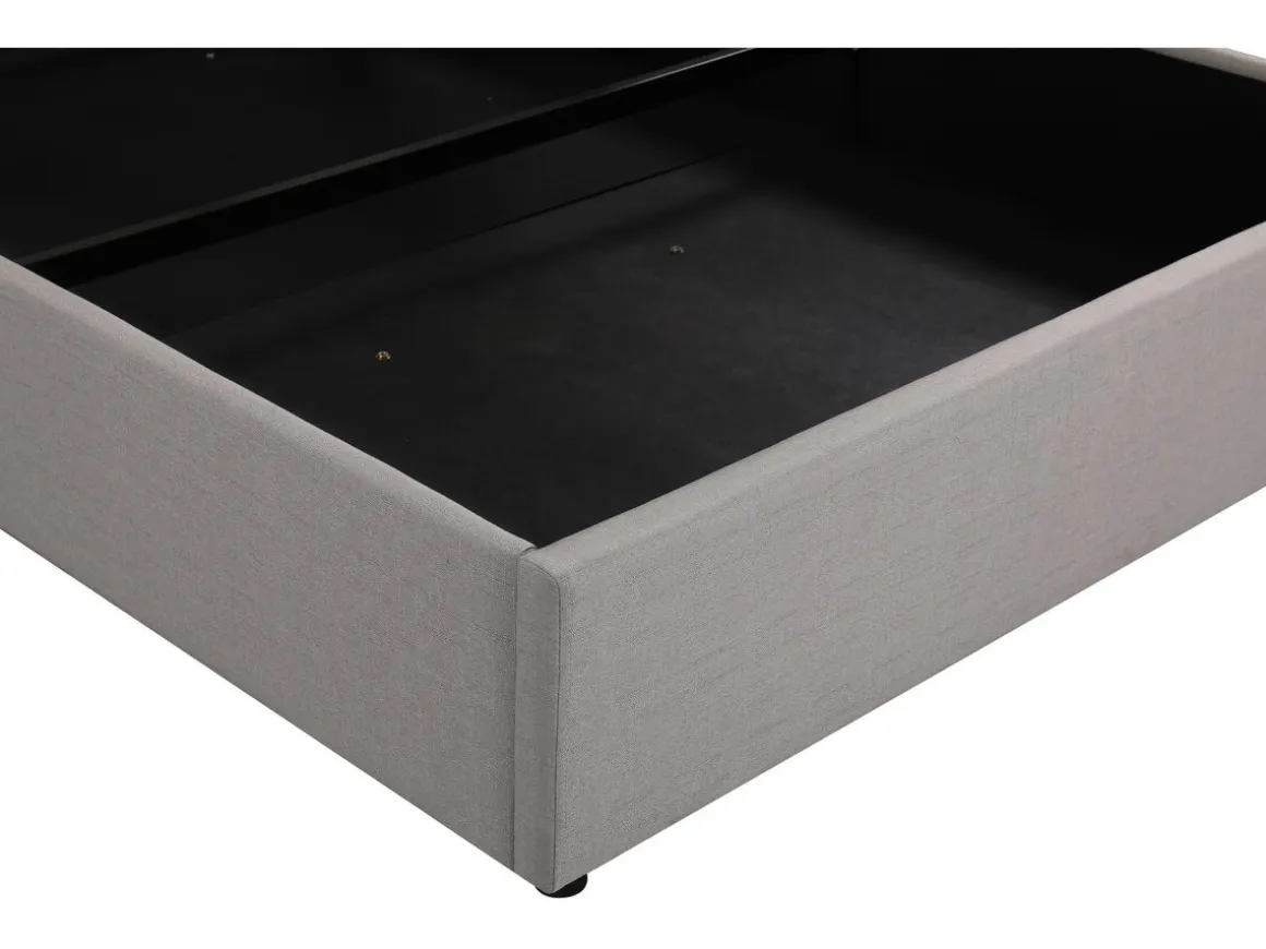 Lit coffre double "Megeve" 140 x 200 cm - Gris