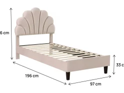 Lit coquillage en velours