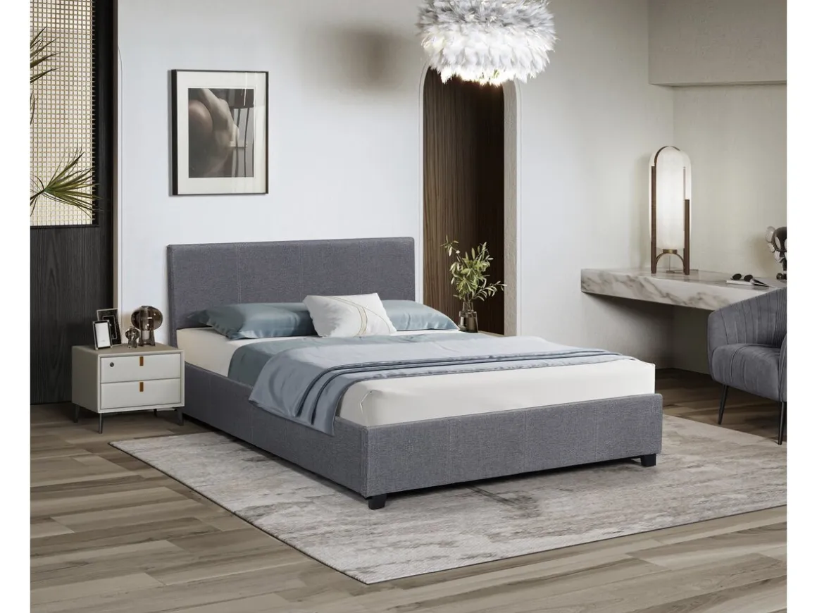 Lit double avec coffre "Carla" - 180 x 200 - Gris