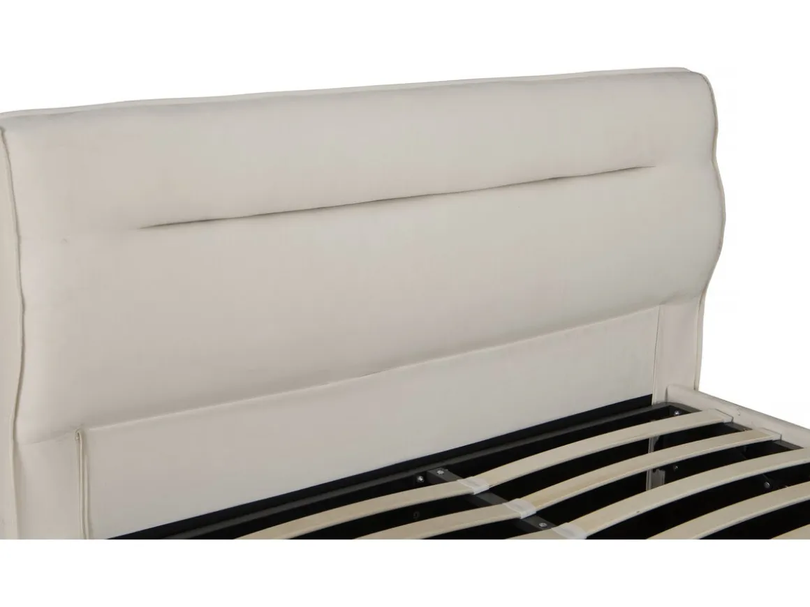Lit double avec coffre en velours "Chamonix" - 140 x 190 cm - Beige