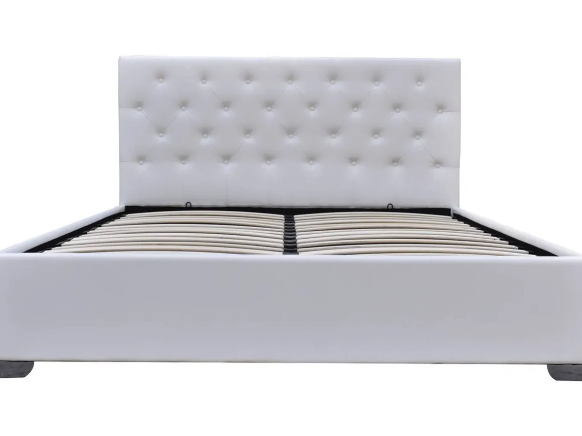 Lit double avec coffre "Tino" - 140 × 190 cm - Blanc