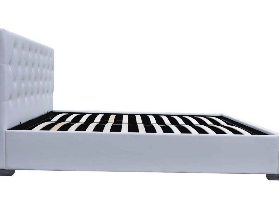 Lit double avec coffre "Tino" - 140 × 190 cm - Blanc