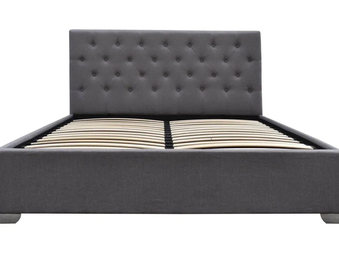 Lit double avec coffre "Tino" - 160 × 200 cm - Gris