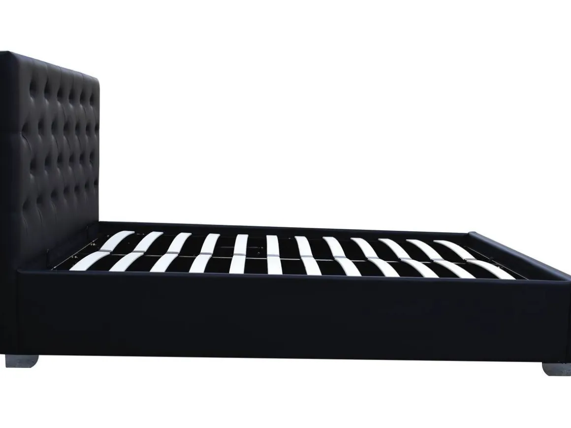 Lit double avec coffre "Tino" - 160 × 200 cm - Noir