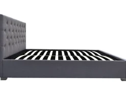 Lit double avec coffre "Tino" - 140 × 190 cm - Gris