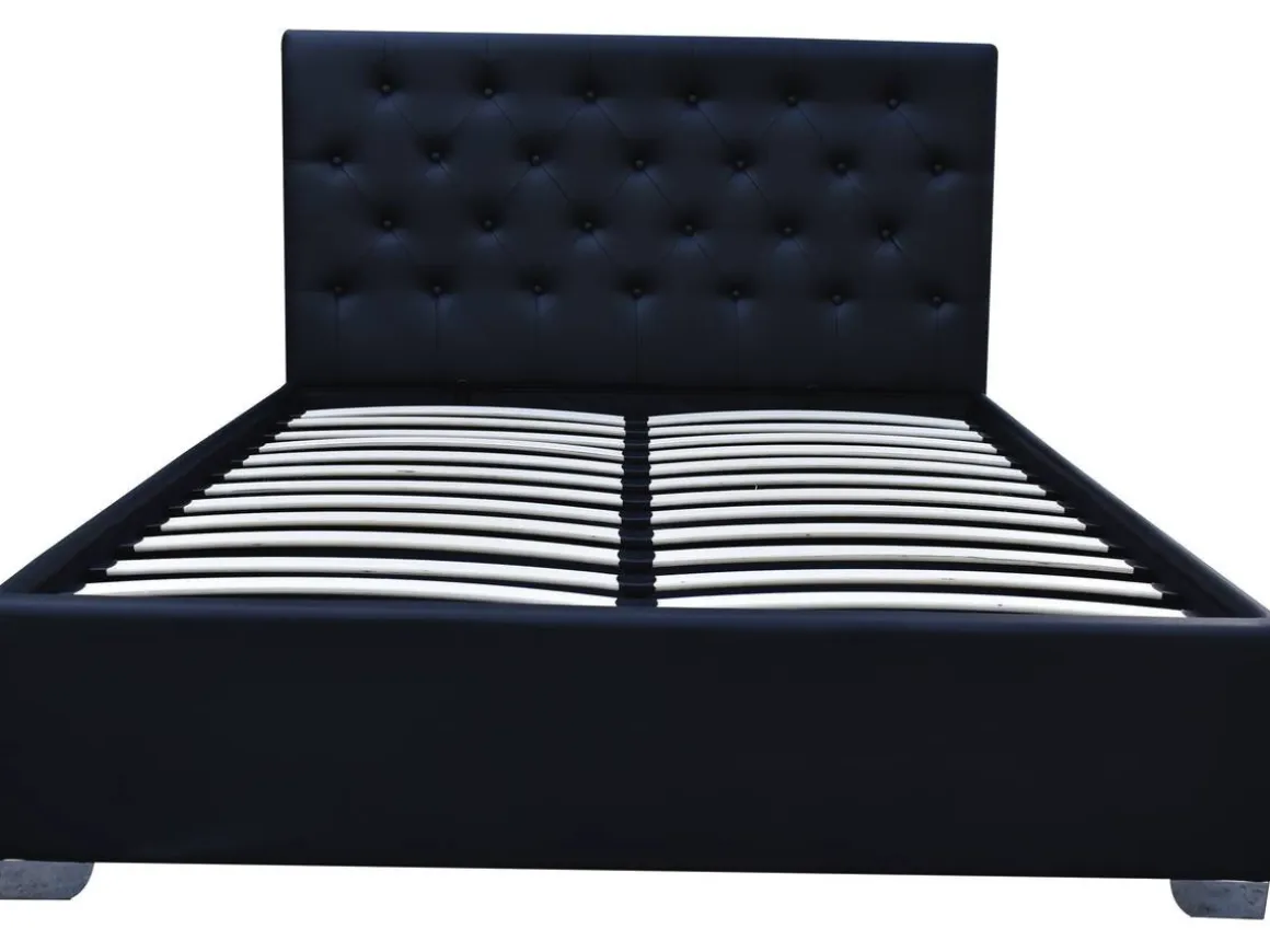 Lit double avec coffre "Tino" - 180 x 200 cm - Noir