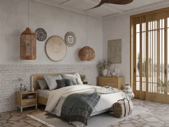 Lit Double "Craft" extractible - Bois - 140 x 200 cm - Marron