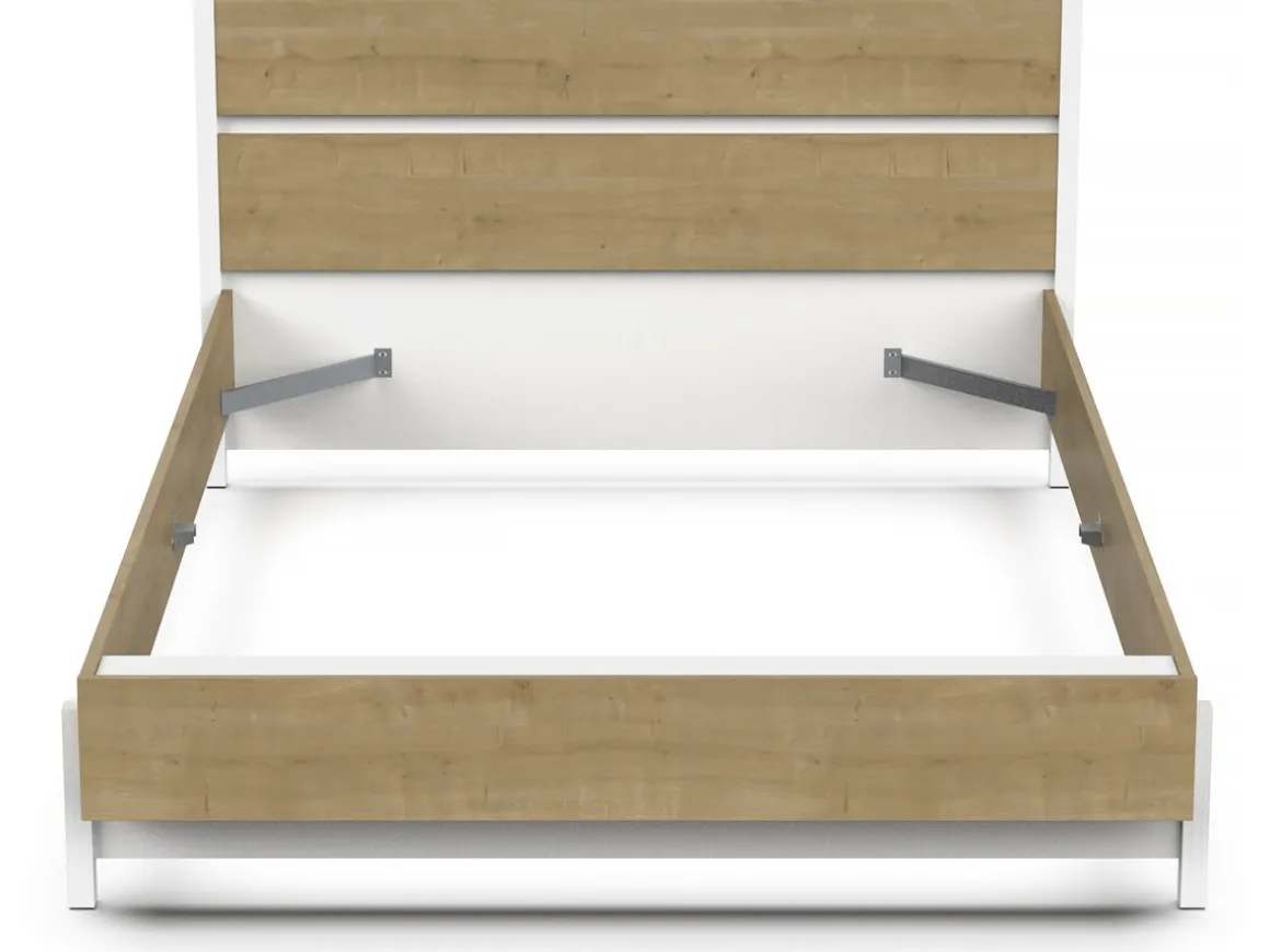 Lit Double "Craft" extractible - Bois - 140 x 200 cm - Marron