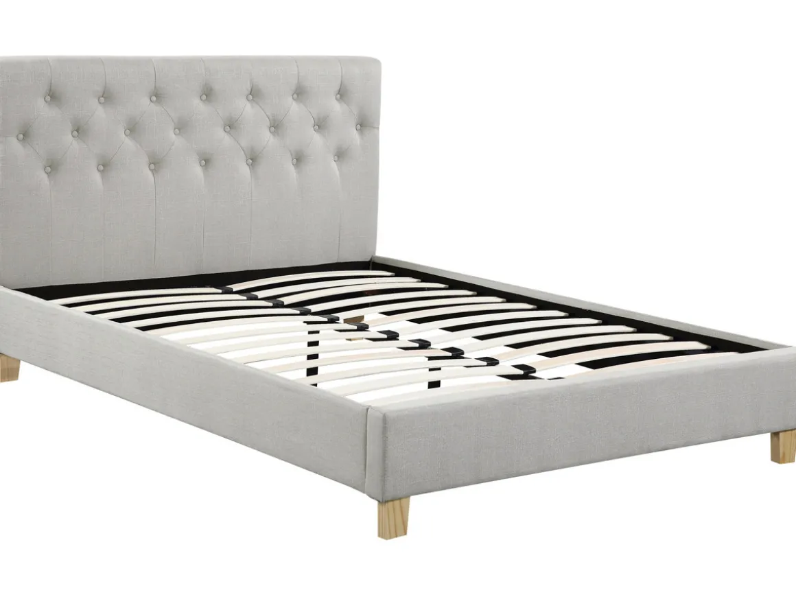 Lit double "Emmy" - 140 x 190 cm - Beige