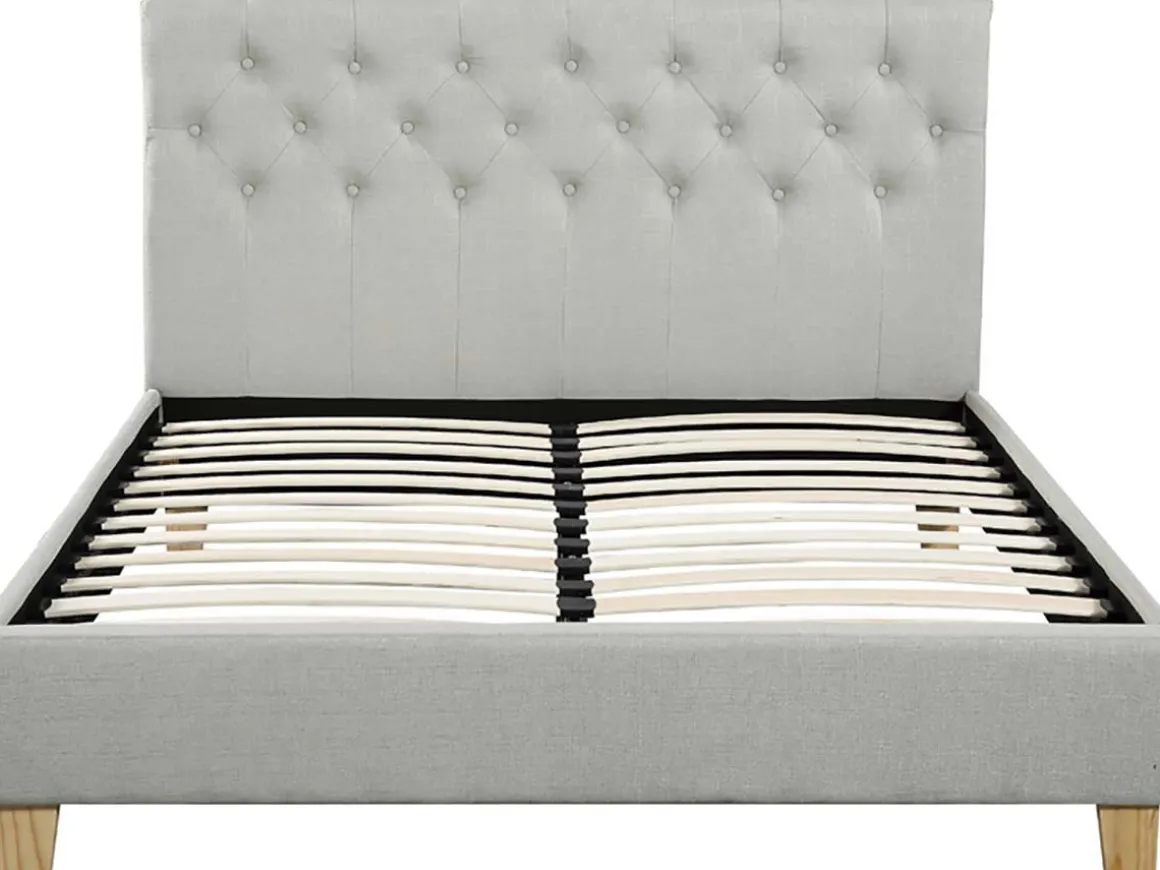Lit double "Emmy" - 140 x 190 cm - Beige