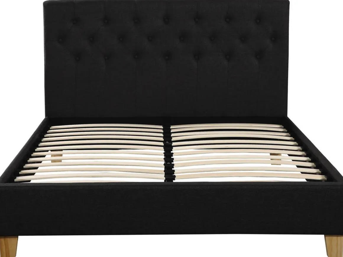 Lit double "Emmy" - 140 x 190 cm - Gris
