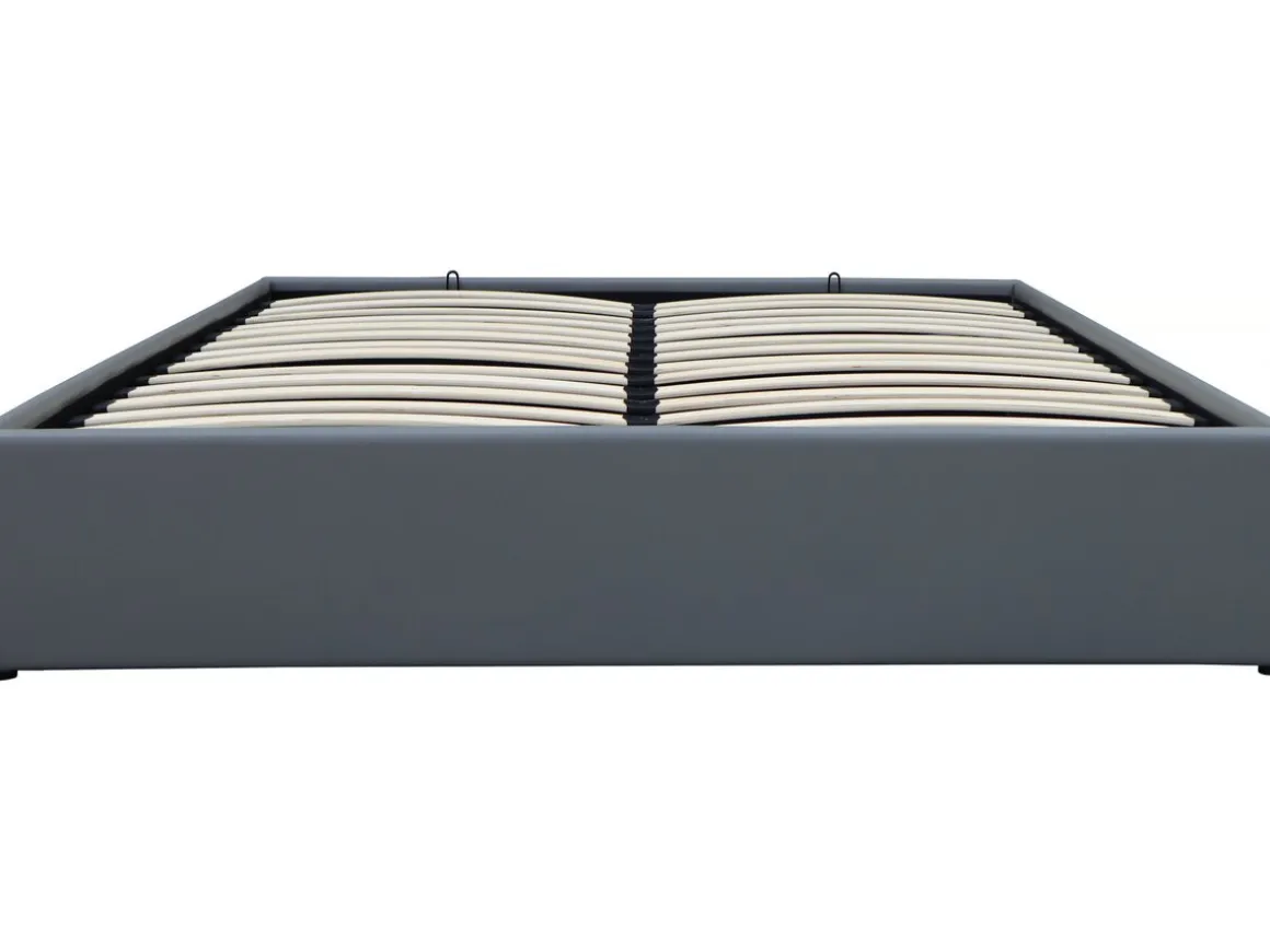 Lit double en PVC avec coffre "Ava" - 140 x 190 cm - Gris