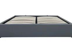 Lit double en PVC avec coffre "Ava" - 160 x 200 cm - Gris