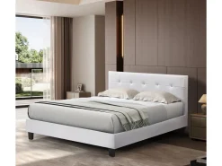 Lit double en pvc "Julia" - 180 x 200 - Blanc