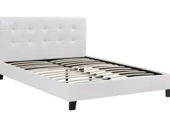 Lit double en pvc "Julia" - 160 x 200 cm - Blanc