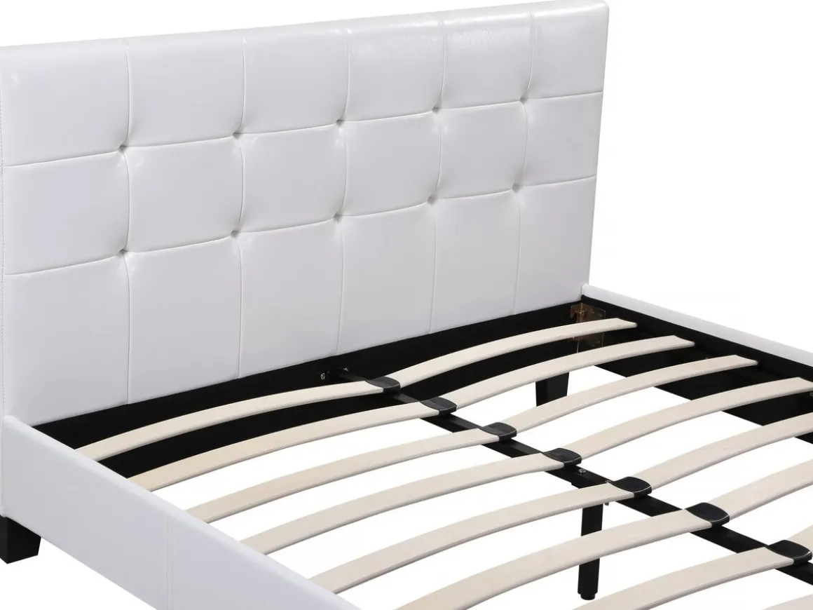Lit double en pvc "Julia" - 160 x 200 cm - Blanc