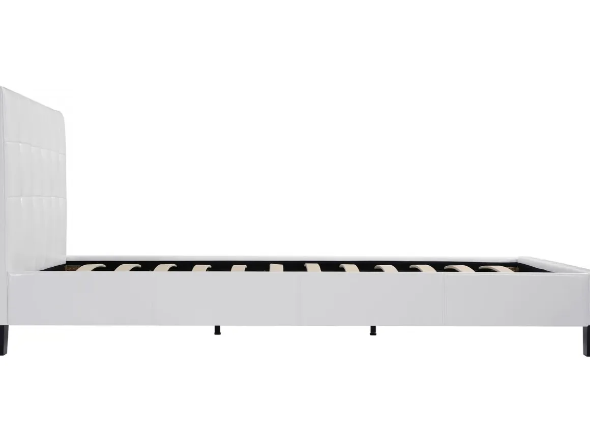 Lit double en pvc "Julia" - 160 x 200 cm - Blanc