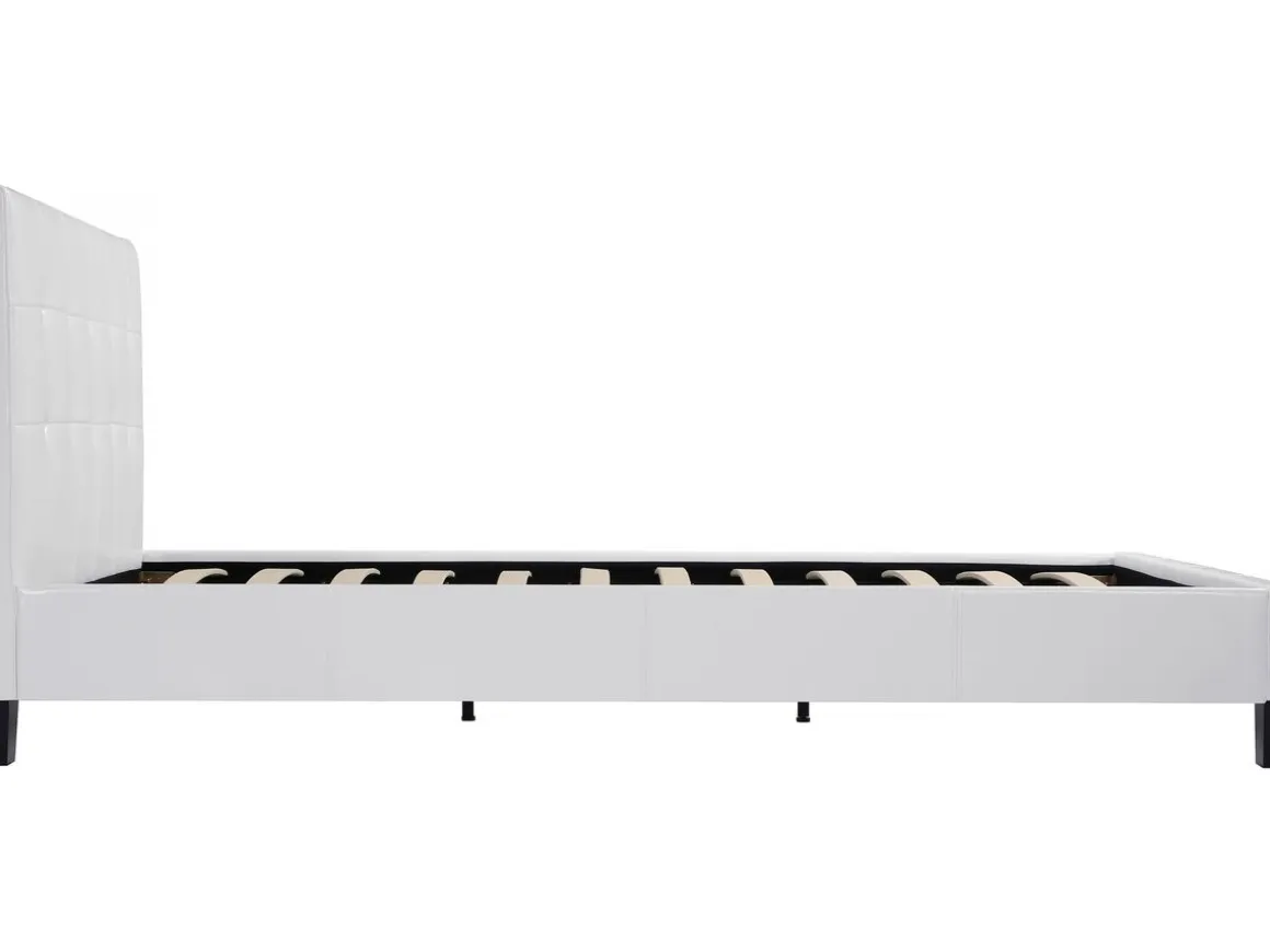 Lit double en pvc "Julia" - 140 x 190 cm - Blanc