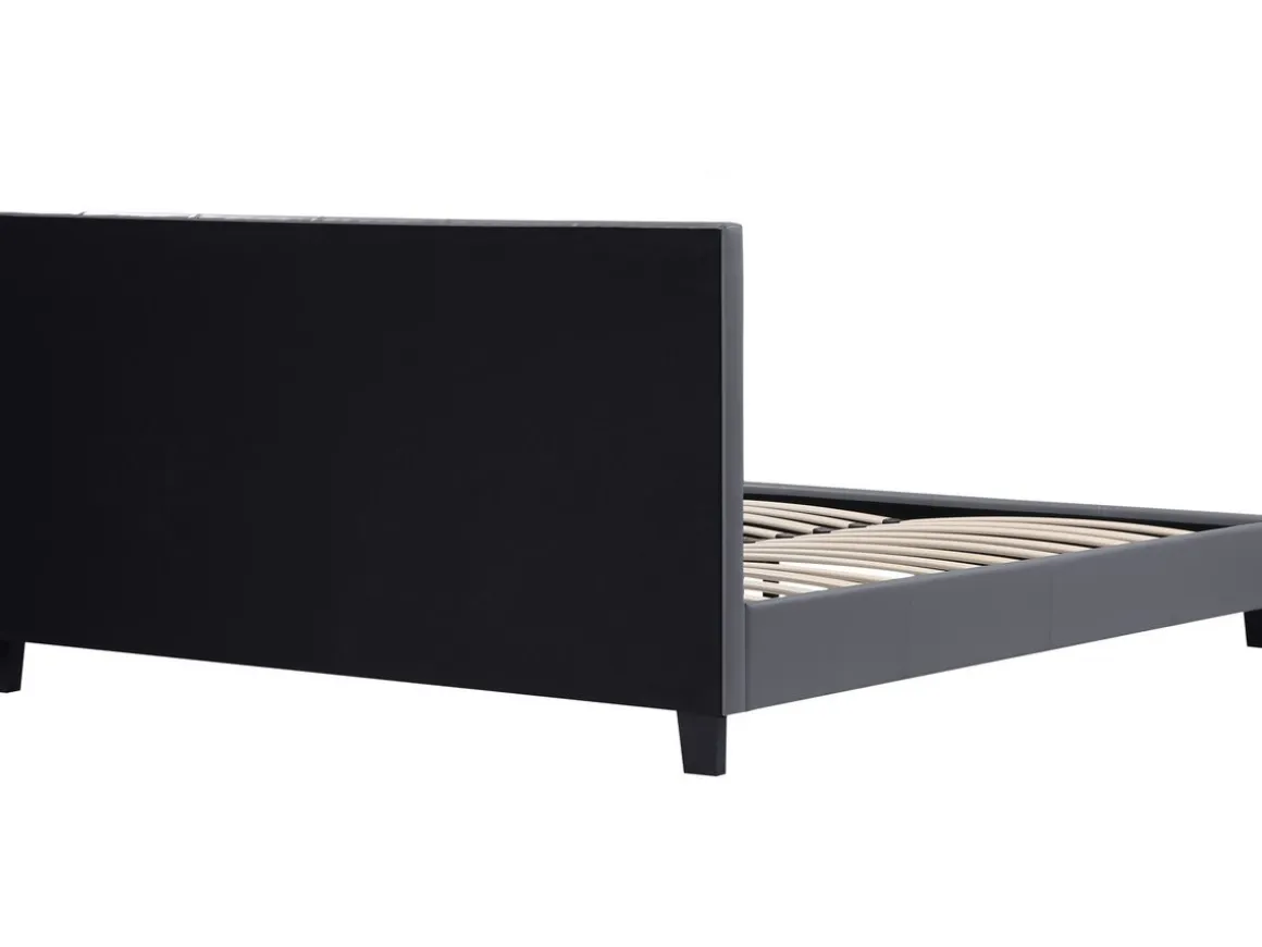 Lit double en pvc "Julia" - 140 x 190 cm - Gris