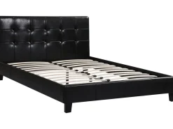 Lit double en pvc "Julia" - 140 x 190 cm - Noir