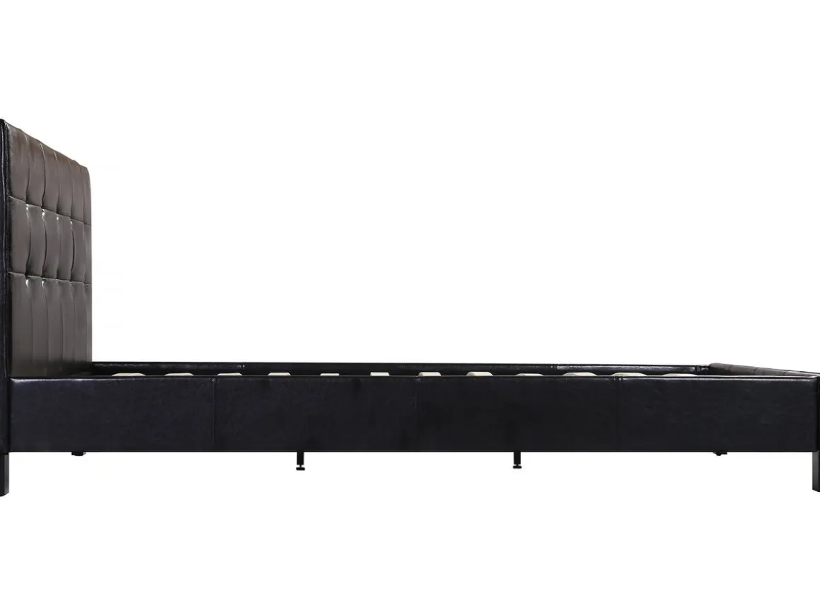 Lit double en pvc "Julia" - 140 x 190 cm - Noir