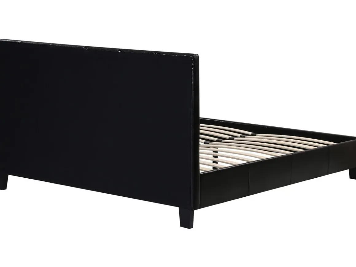 Lit double en pvc "Julia" - 140 x 190 cm - Noir