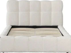 Lit double en tissu avec coffre
