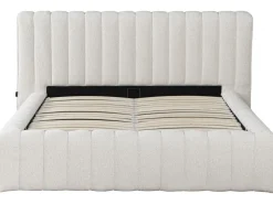 Lit double en tissu avec coffre 