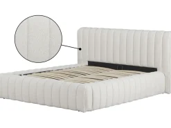Lit double en tissu avec coffre 