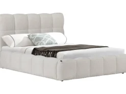 Lit double en tissu avec coffre