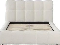 Lit double en tissu avec coffre