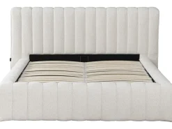 Lit double en tissu avec coffre