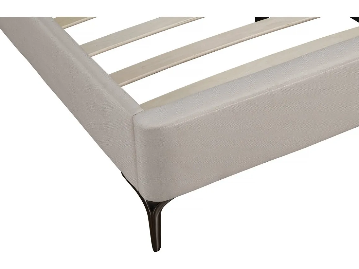 Lit double en tissu capitonné " Aspen" 160 x 200 cm - Beige