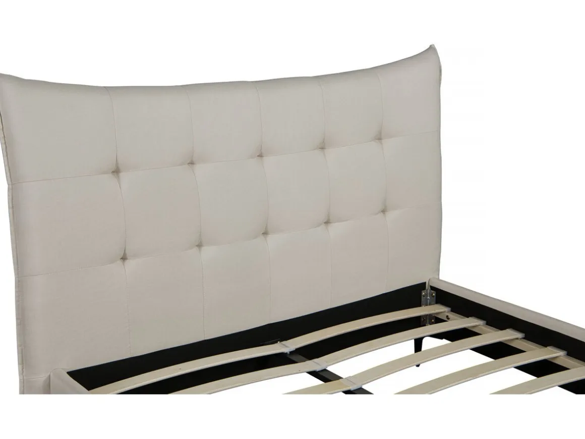 Lit double en tissu capitonné " Aspen" 160 x 200 cm - Beige