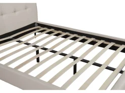 Lit double en tissu capitonné