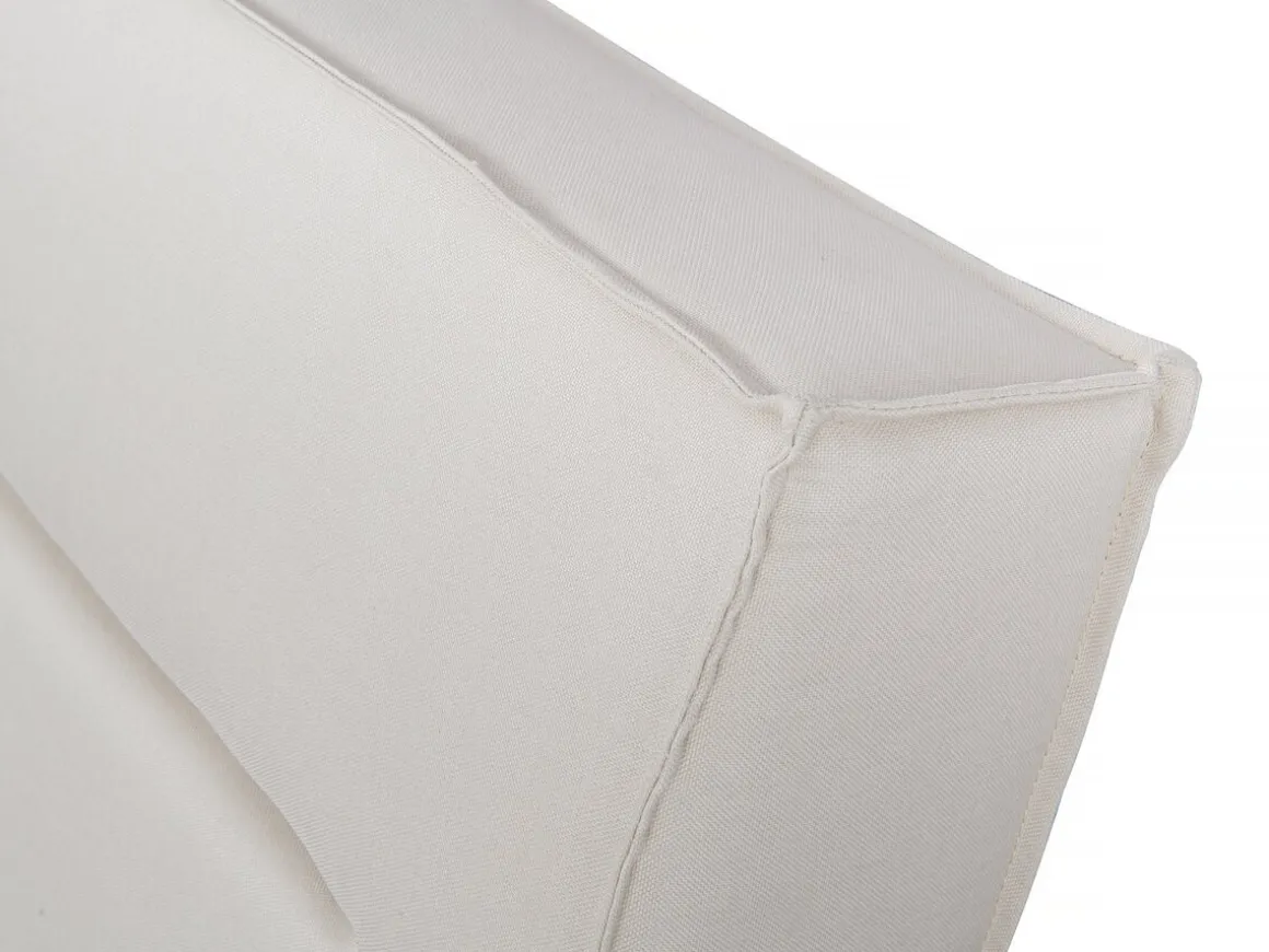 Lit double en tissu design "Moritz" - 180 x 200 cm - Beige