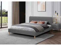 Lit double en tissu 