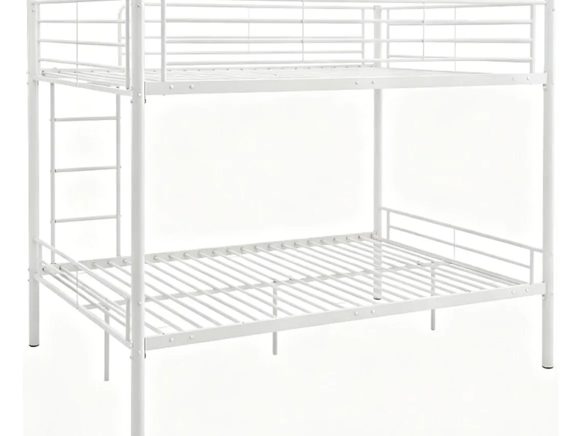 Lit double superposé avec sommier inclus "Adam" - 140 x 190 cm - Blanc