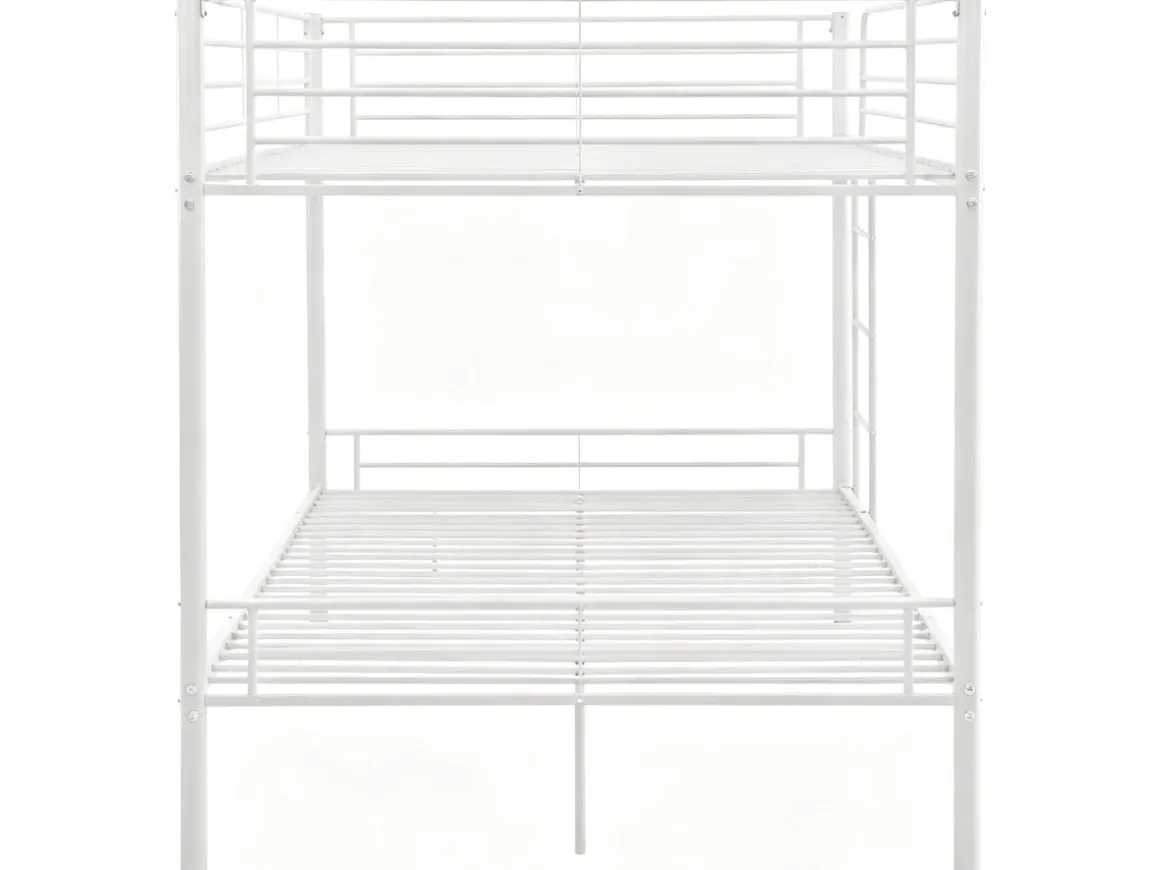 Lit double superposé avec sommier inclus "Adam" - 140 x 190 cm - Blanc