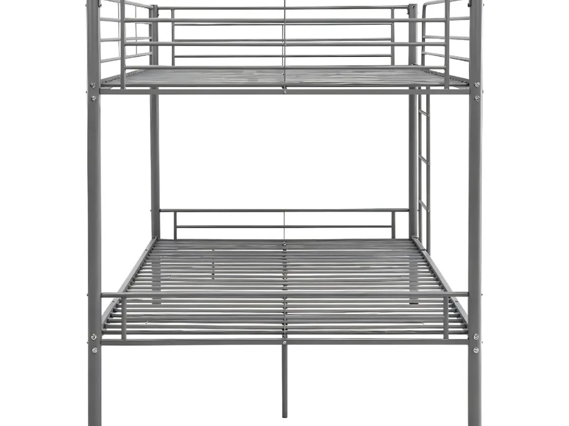 Lit double superposé avec sommier inclus "Adam" - 140 x 190 cm - Gris