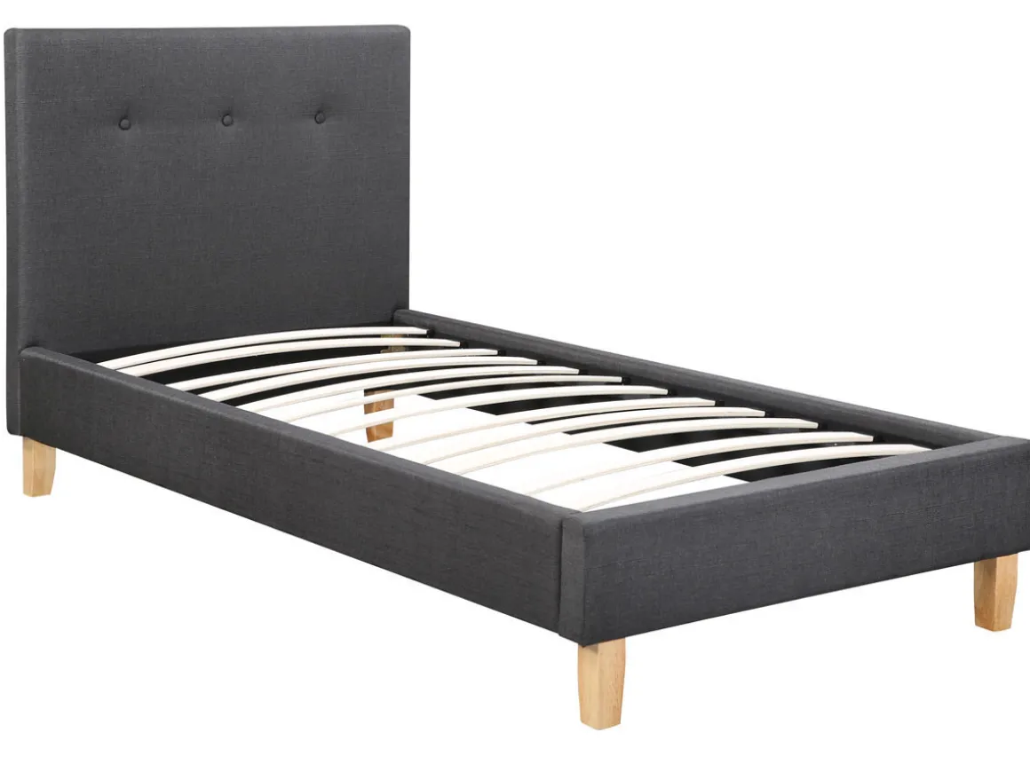 Lit "Elise" - 90 x 190 cm - Gris foncé