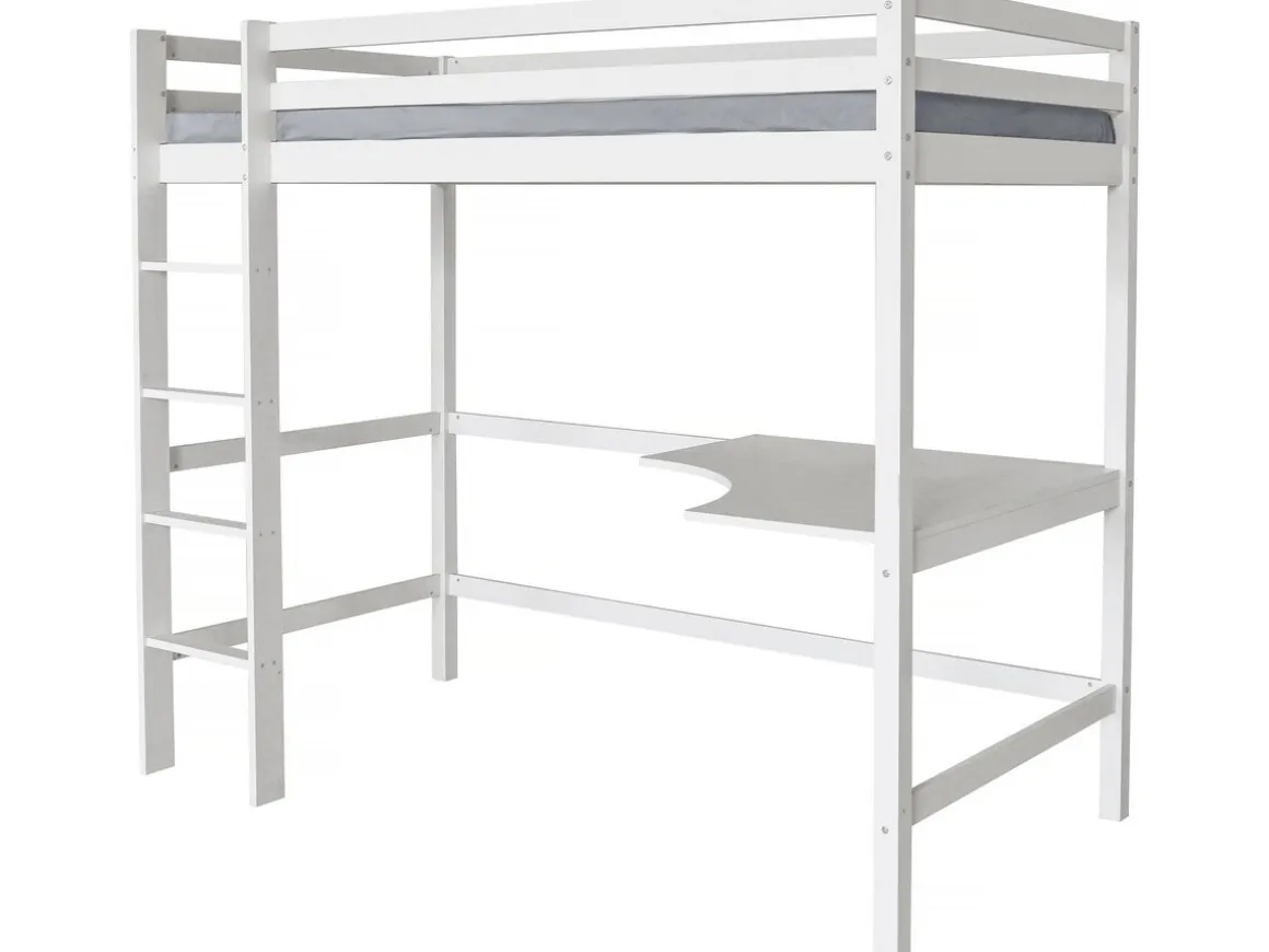 Lit Enfant Mezzanine avec Bureau "Angéla" 90 x 190 cm - Blanc
