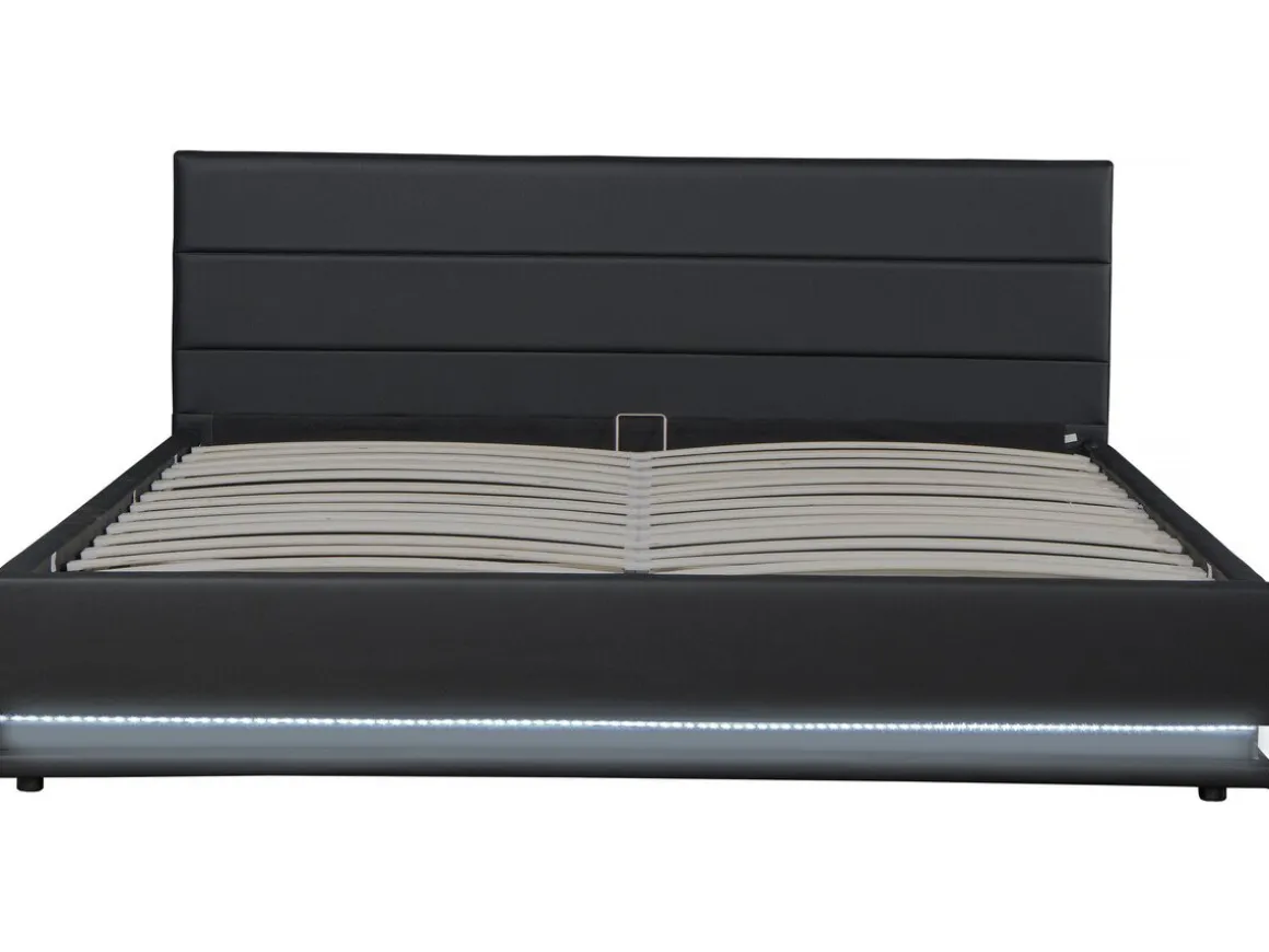 Lit LED avec coffre "Anastasia" - 160 x 200 cm - Noir