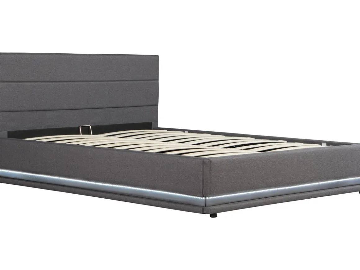 Lit LED avec coffre "Anastasia" - 180 x 200 - Gris foncé