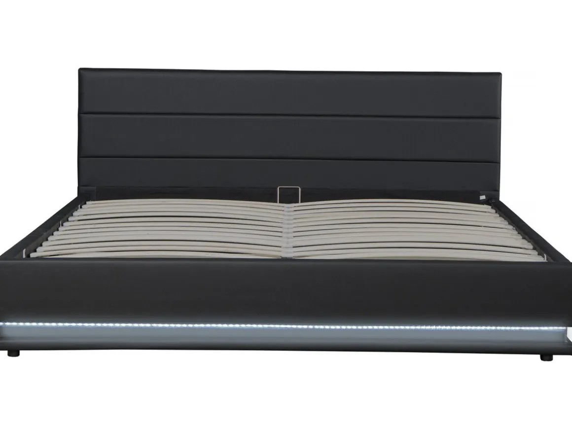 Lit LED avec coffre "Anastasia" - 180 x 200 cm - Noir