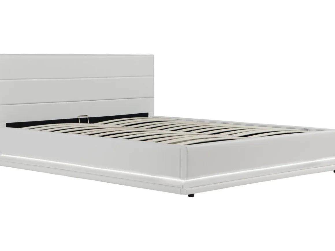 Lit LED avec coffre "Anastasia" - 140 x 190 cm - Blanc