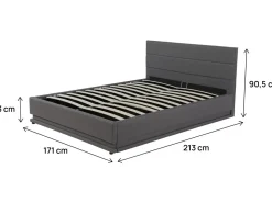 Lit LED avec coffre "Anastasia" - 160 x 200 - Gris foncé