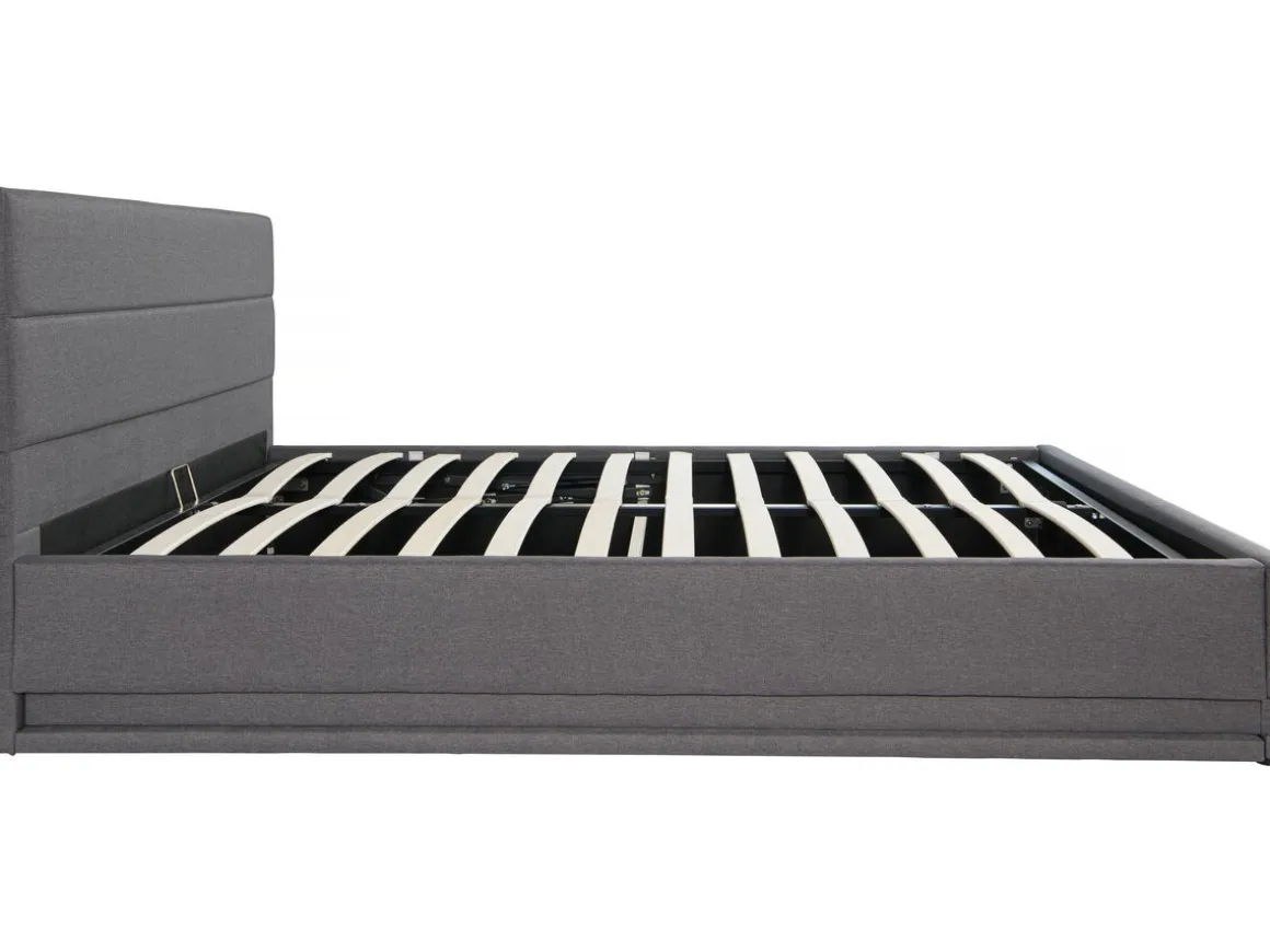 Lit LED avec coffre "Anastasia" - 160 x 200 - Gris foncé